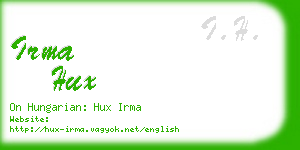 irma hux business card